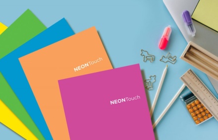 Тетрадь А4 80л кл. скоба ПЗБМ "НеонТач" софт-тач, брайль, белизна 100%