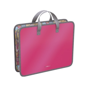 Папка А4 (333*268*90) с ручками, молния, пластик "Glossy Bubble Gum",арома, розовая