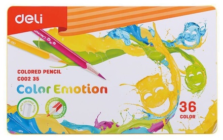 Карандаши цвет. 36цв Deli  Color Emotion  мет. коробка