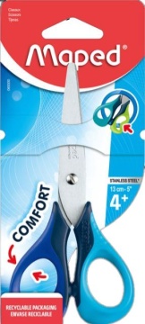 Ножницы детские МAPED "SENSOFT" 13 cм, симметричные, эргоном. гибкие ручки