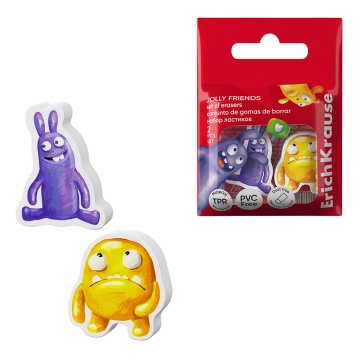 Набор из 2 ластиков ErichKrause Jolly Friends (в пакете)