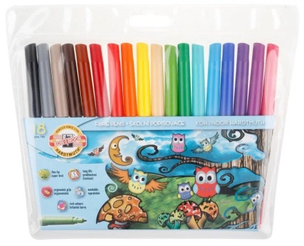 Фломастеры  18цв "Совы", смываемые, ПВХ уп-ка
