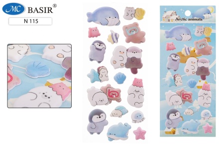 Наклейки декоративные 22,5*9,5см  "Животные сквиши"