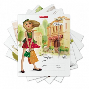 Тетрадь 24л клетка мелов "Девочки-красавицы" ассорти (5диз)