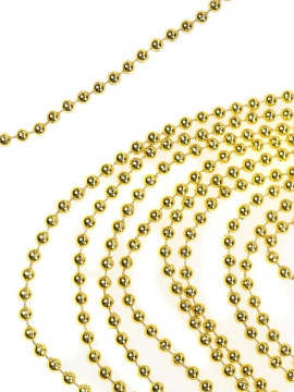 Бусы декоративные   1м, "Новогодние шарики" пластик, в индивид. упаковке, золото