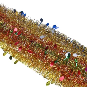 Мишура d= 6см, 2м, ПВХ, с декором, ассорти цветов