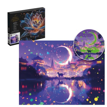 Картина по номерам на холсте со светящимися красками 30*40см "Прогулка под луной"