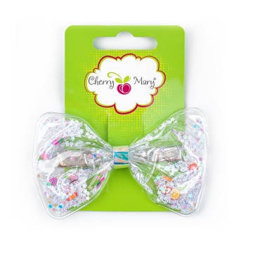 Заколка для волос "CHERRY MARY" бант с блестками