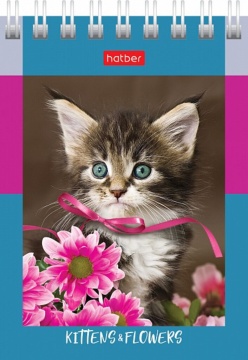 Блокнот А7  60л гребень "На мягких лапках" клетка