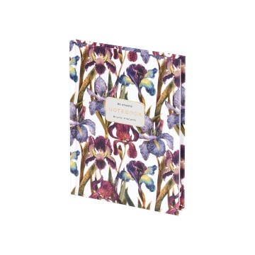 Блокнот А6 7БЦ 80л "Flora. Ирисы" клетка, мат. лам.