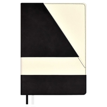 Ежедневник недат. А5 160л., кож.зам., тв.пер. "Бакстер Джут микро черный" ляссе, карманы