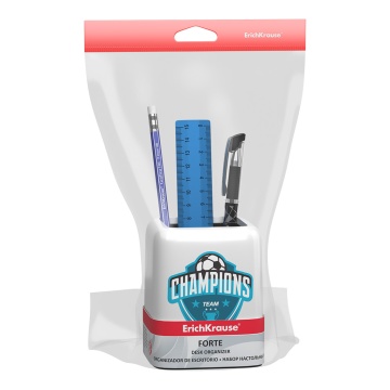 Набор настольный пластиковый ErichKrause Forte, Champions, белый с черной вставкой