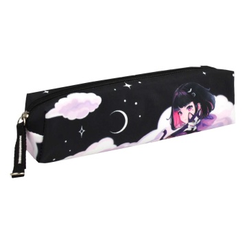 Пенал-косметичка (200*40*45) молния, микрофибра "Брюнетка на закате"
