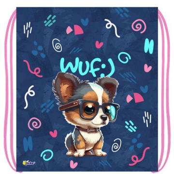 Мешок для обуви 1 отд, 410*490 "Стильный щенок" петля