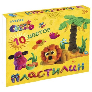 Пластилин 10цв 200гр. Cosmo, со стеком, карт.упак.