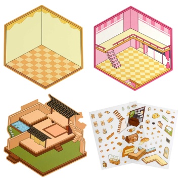 Наклейки-румбокс д/создания миниатюрных сцен 12,5*15см "Микс-дизайн 2"