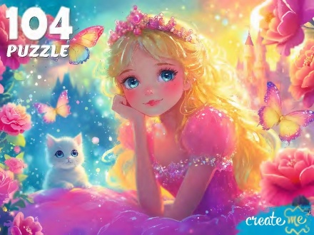Пазлы  104 элемента 270*330см "Принцесса в розовом платье"