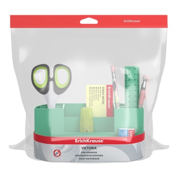 Набор настольный пластиковый ErichKrause Victoria, Powder, оливковый