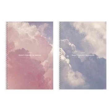 Тетрадь А4 96л кл. гребень Hatber "Dream" софт-тач, перф.на отрыв, 2диз.в блоке