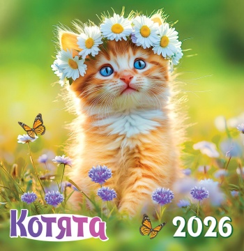 Календарь КВАДРАТ 227*233мм на 2026г. Котята