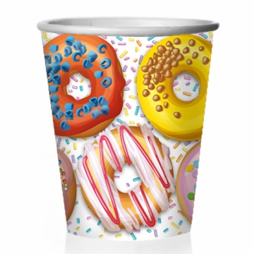 Стакан бум. 250 мл,  6 шт "Пончики"