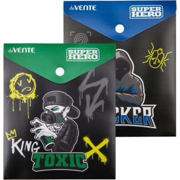 Конверт на кнопке  с рисунком 140*170мм SuperHero" 0,18мм,