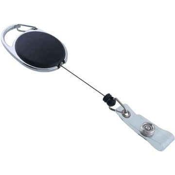 Держатель для бейджа с рулеткой 80 см, черный