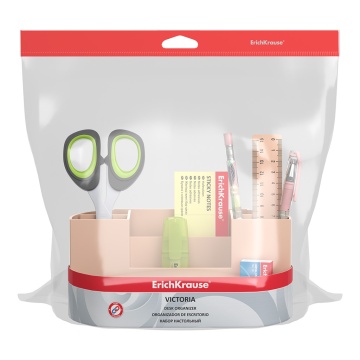 Набор настольный пластиковый ErichKrause Victoria, Powder, розовый