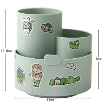 Подставка наст. "Orbit" 12x12,5x12 см , вращающ. с подставкой под телефон, зеленая