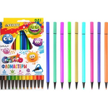 Фломастеры  24цв "deVENTE. Trio", трехгранные, вент. колпачок, подвес