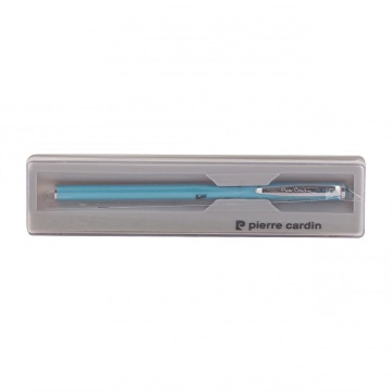 Ручка подарочная шариковая PIERRE CARDIN Actuel, корпус голубой, алюминий, хром, синяя