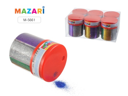 Блёстки декоративные,ассорти 6 цветов,в банке