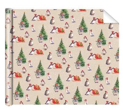 Бумага упаковочная 70*100см "Пингвины"