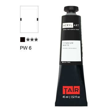 Краска акрил. "Акрил Арт", 45 мл, туба, белила титановые