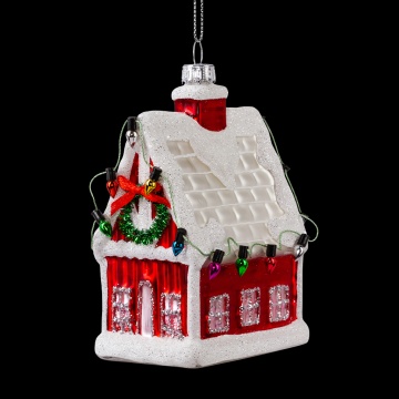 Украшение ErichKrause Decor Новогодний домик 11см, стекло