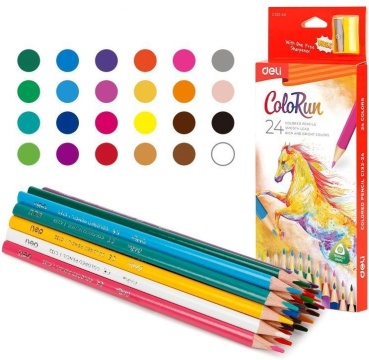 Карандаши цвет. 24цв Deli трехгранные, европодвес