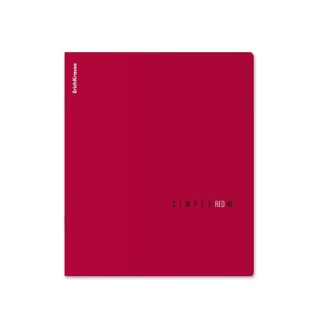 Тетрадь А5 48л кл. Erich Krause "Simple Color", красная, ламинация soft-touch