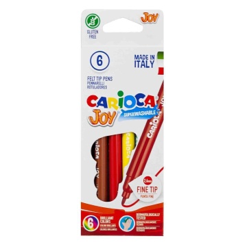 Фломастеры   6цв "Carioca Superwashable", карт.коробка