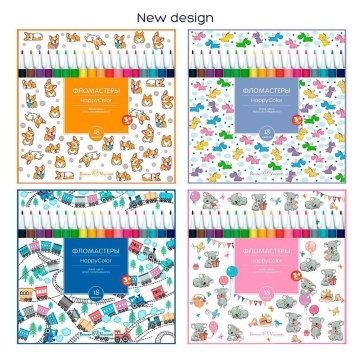 Фломастеры  18цв "BV. Happycolor"