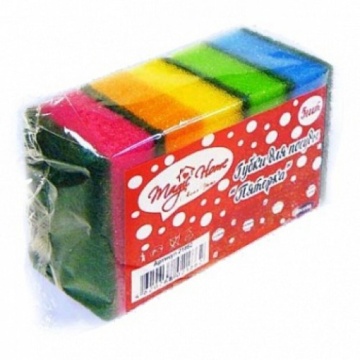 Губка для мытья посуды "ПЯТЕРКА " /8,5*5,5*2,5/ с абразивом , 5шт.