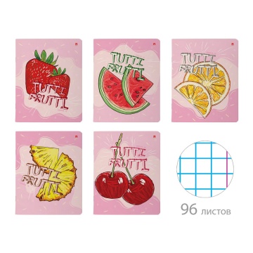 Тетрадь А5 96л кл. Альт "Tutti fruiti" мат.лам.