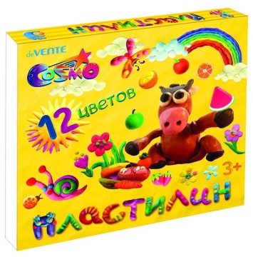 Пластилин 12цв 240гр. Cosmo, со стеком, карт.упак.