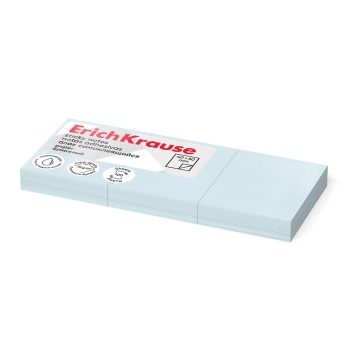 Блок самоклеящийся бумажный ErichKrause 40х50 мм, 300 листов, голубой