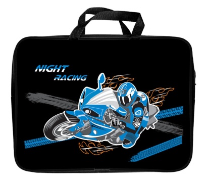 Папка А4 (360*270*80) с ручками, молния, ткань "Night Racing"