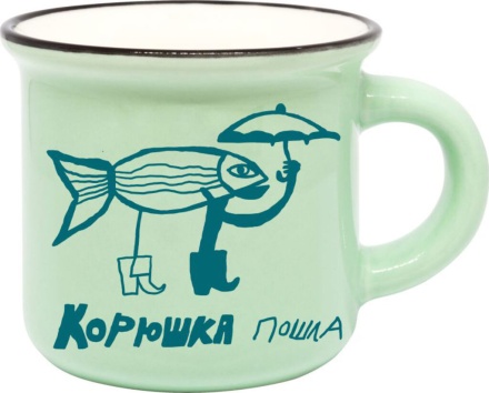 Кружка сувенирная  50мл, СПб. Корюшка пошла, зеленая