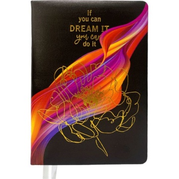 Ежедневник недат. А5 deVENTE Galaxy 320стр., черно-малиновый, тв.обл.,кожзам., ляссе,бумага 70г/м