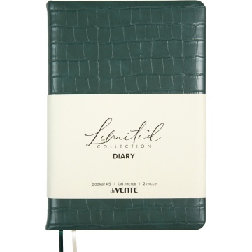 Ежедневник недат. А5 deVENTE Barbara 272стр., изумрудный, тв.обл.,кожзам., ляссе, 70гр/м2
