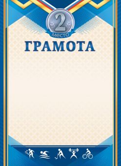 Грамота спортивная 2 место А4, 190 гр/м2