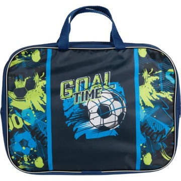 Папка А4 (350*270*70) с ручками, молния, ткань " Goal Time"