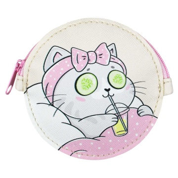 Кошелек для банкнот и монет Феникс+ "Релакс для кошечки" 9*9см, кожзам, молния